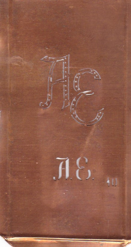 AE - Alte Monogramm Schablone zum Sticken