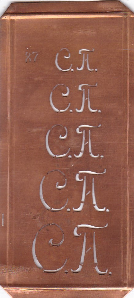 Stickschablone mit Monogramm CA in 5 Größen