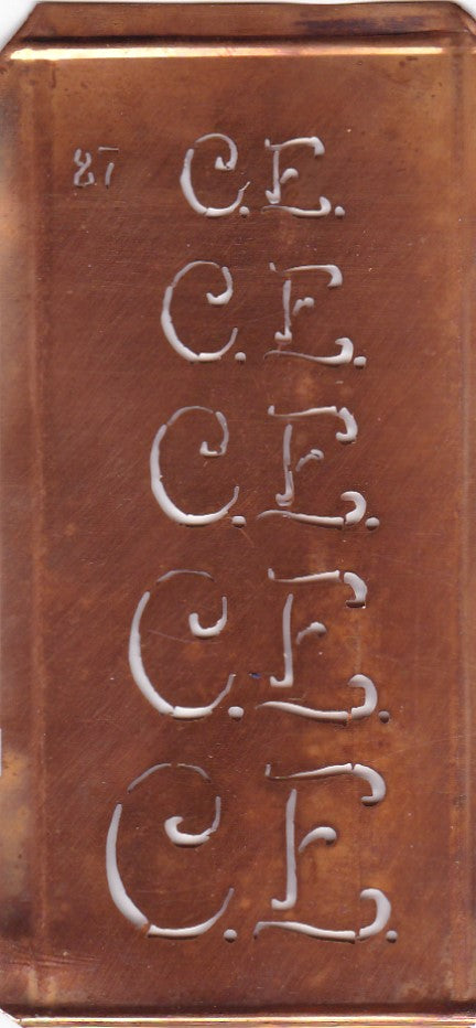 Stickschablone mit Monogramm CE in 5 Größen