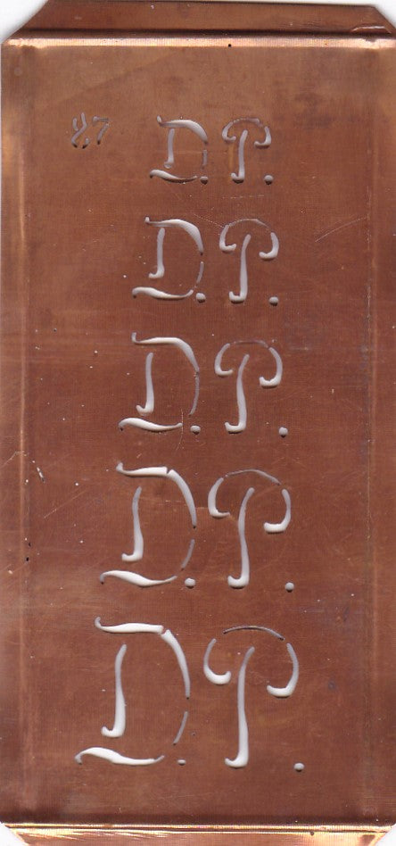Stickschablone mit Monogramm DP in 5 Größen