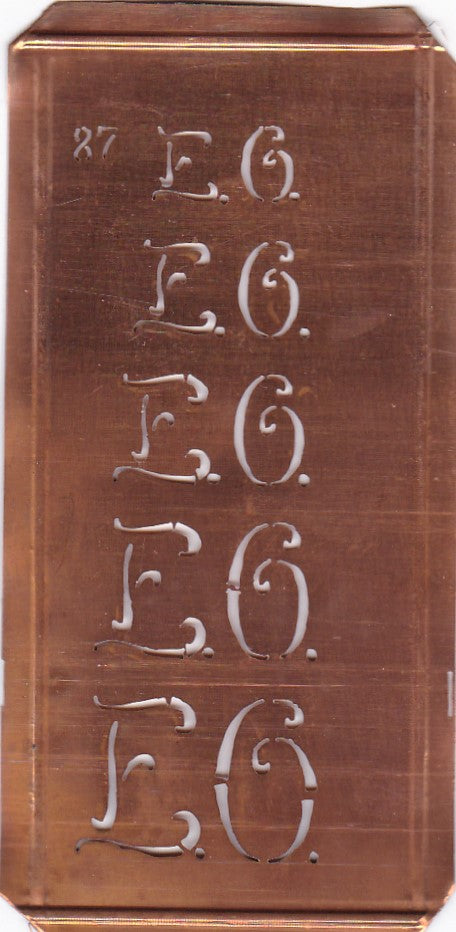 Stickschablone mit Monogramm EO in 5 Größen