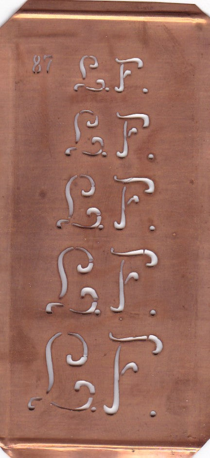 Stickschablone mit Monogramm LF in 5 Größen