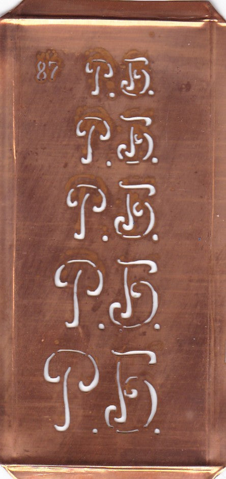 Stickschablone mit Monogramm PH in 5 Größen