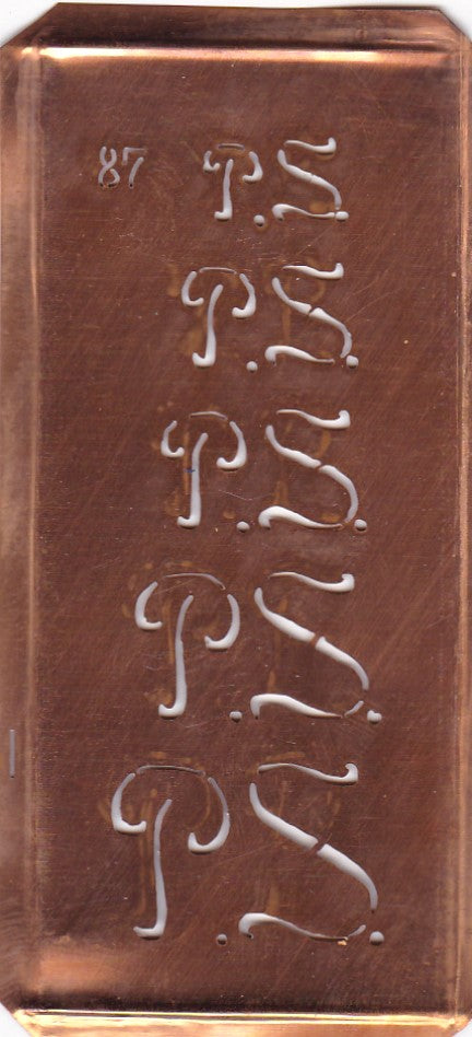 Stickschablone mit Monogramm PS in 5 Größen