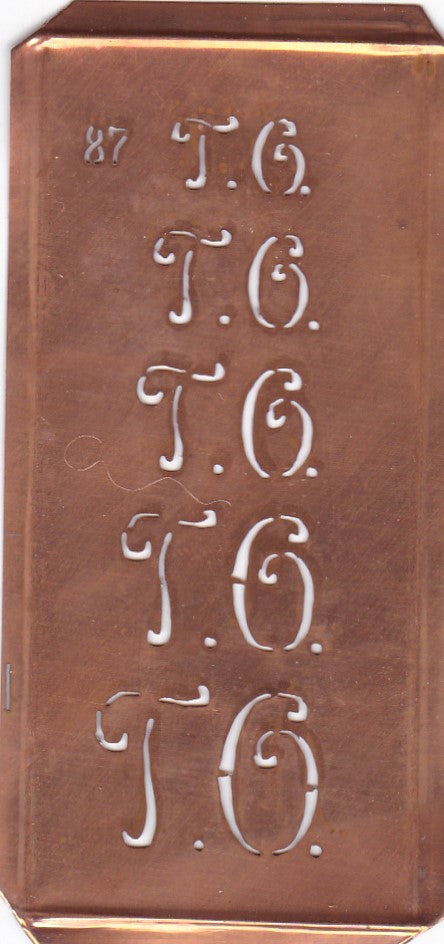 Stickschablone mit Monogramm TO in 5 Größen