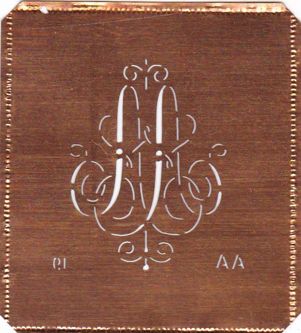 AA - Alte verschlungene zarte Stickschablone
