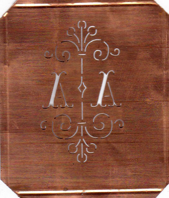 AA - Besonders hübsche alte Monogrammschablone