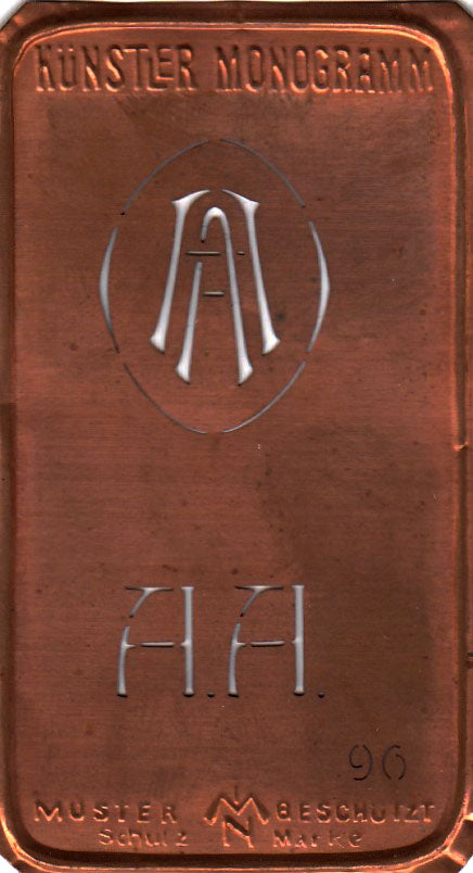 AA - Alte Jugendstil Stickschablone - Medaillon-Design