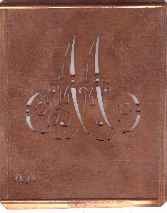 AA - Alte verschlungene Monogramm Stick Schablone