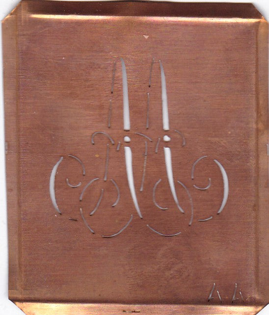 AA - Uralte Monogramm Schablone zum Sticken