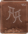 AA Kreuzstich Monogrammschablone aus Kupferblech