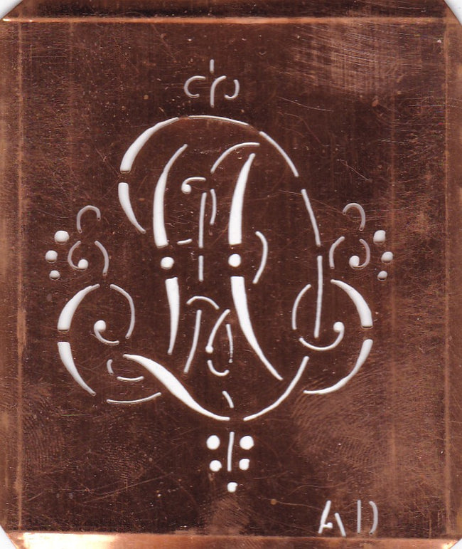 AD - Hübsche alte verschnörkelte Monogrammschablone