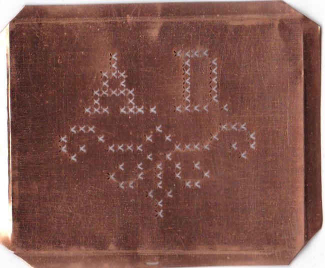 AD - Alte niedliche Kreuzstich Monogramm Schablone