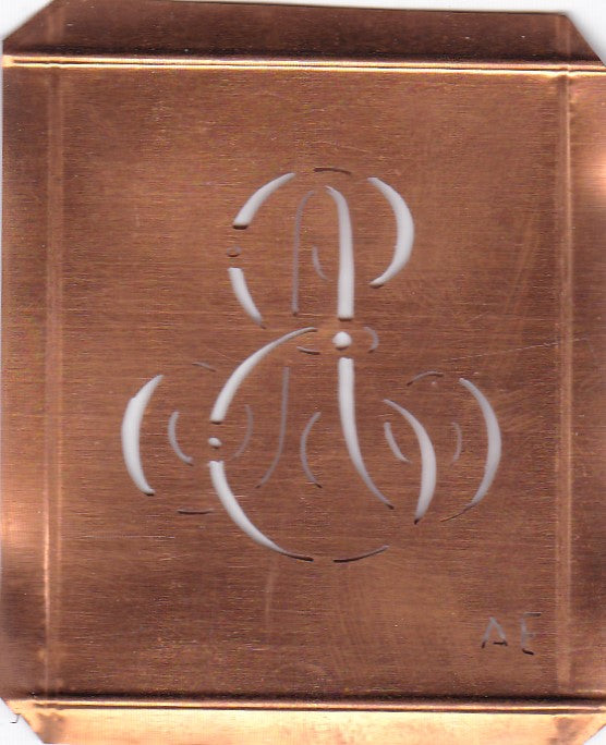 AE - Alte Monogramm Schablone zum Sticken und vieles mehr
