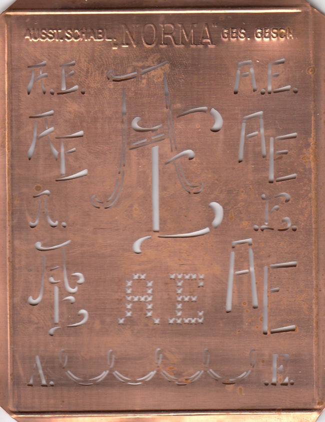 AE - Hübsche alte Monogrammschablone