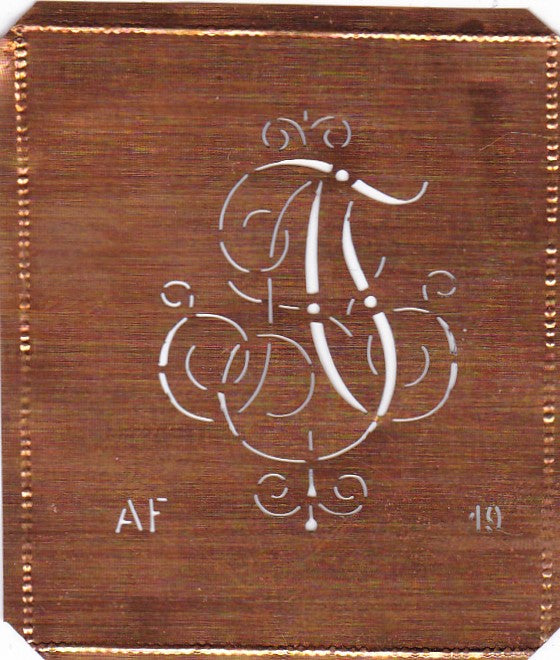AF - Alte verschlungene zarte Stickschablone