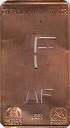AF - Kleine Monogramm-Schablone in Jugendstil-Schrift