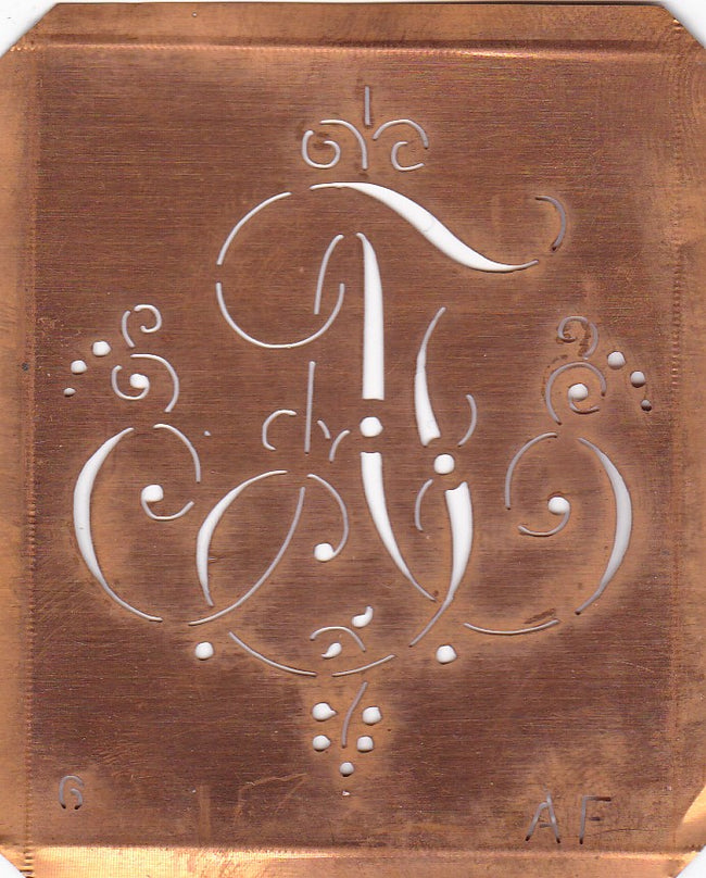 AF - Hübsche alte verschnörkelte Monogrammschablone