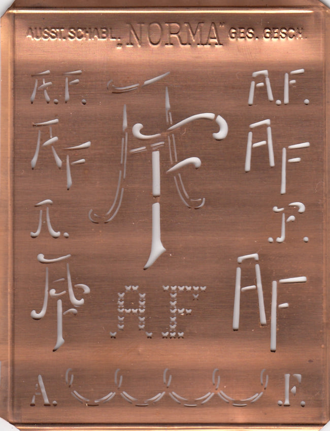 AF - Hübsche alte Monogrammschablone
