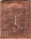 AF - Große attraktive Kupferschablone mit vielen Monogrammen
