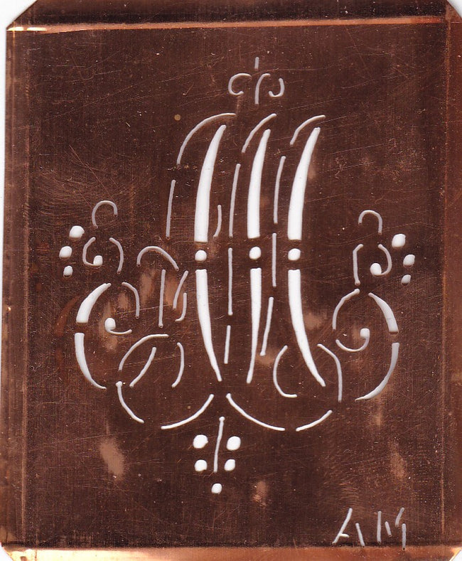 AM - Hübsche alte verschnörkelte Monogrammschablone