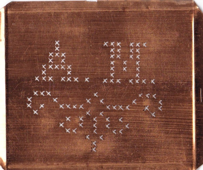 AM - Alte niedliche Kreuzstich Monogramm Schablone