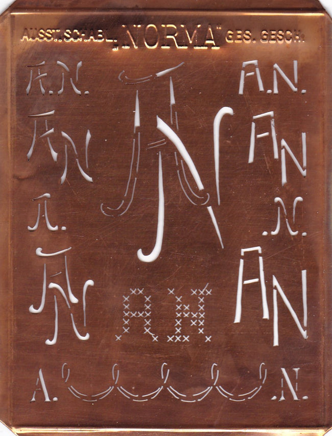 AN - Hübsche alte Monogrammschablone
