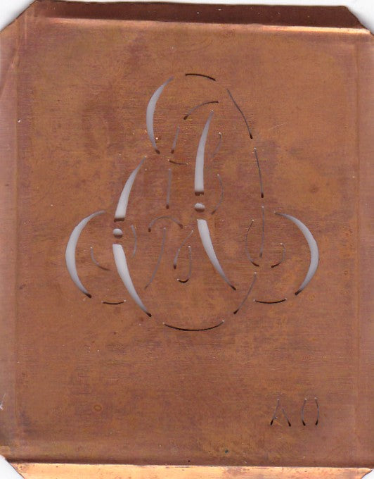 AO - Alte Monogramm Schablone zum Sticken