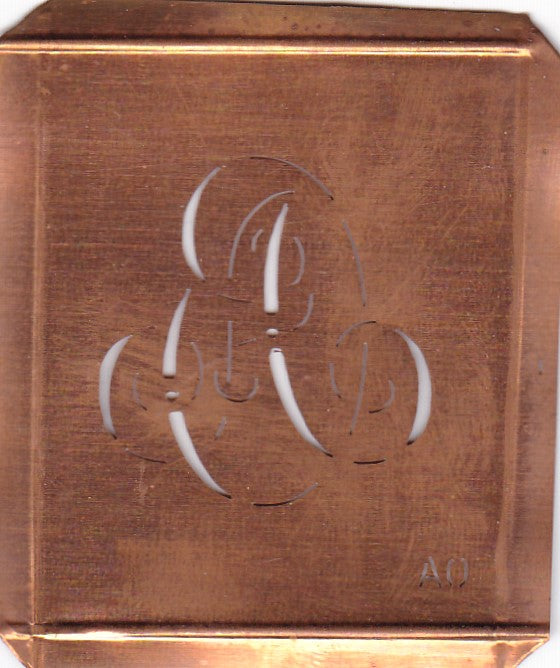 AO - Alte Monogramm Schablone zum Sticken und vieles mehr