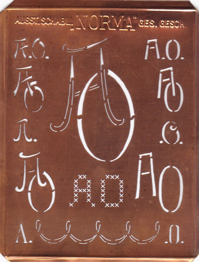 AO - Hübsche alte Monogrammschablone