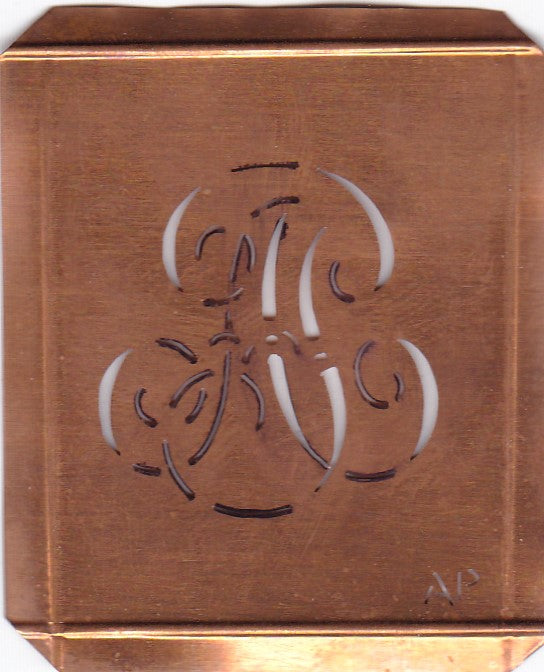 AP - Alte Monogramm Schablone zum Sticken und vieles mehr