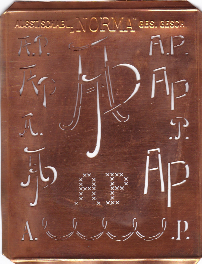 AP - Hübsche alte Monogrammschablone