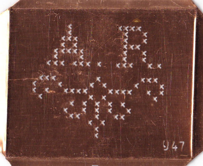 AR - Alte niedliche Kreuzstich Monogramm Schablone