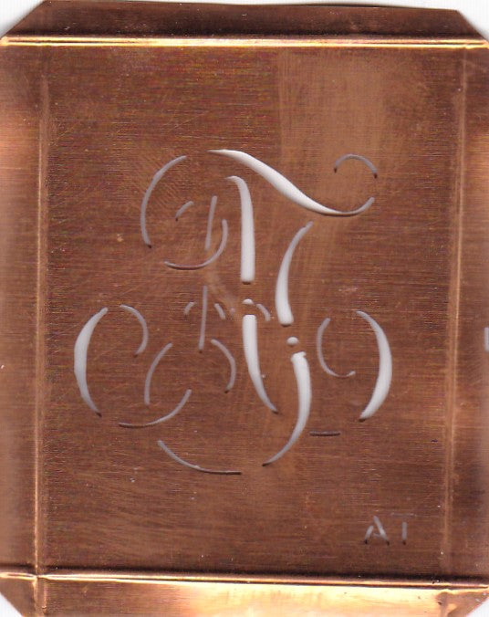 AT - Alte Monogramm Schablone zum Sticken und vieles mehr