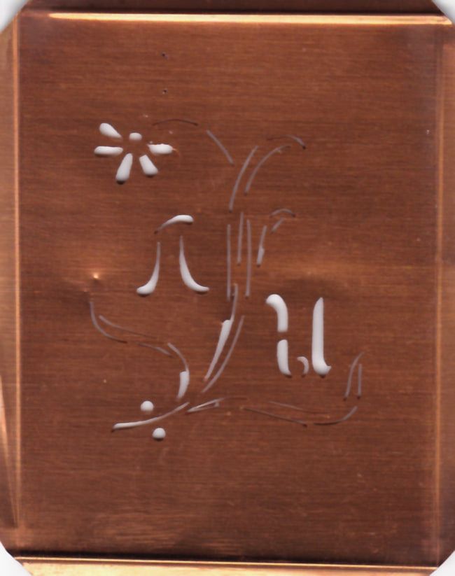 AU - Hübsche, verspielte Monogramm Schablone Blumenumrandung