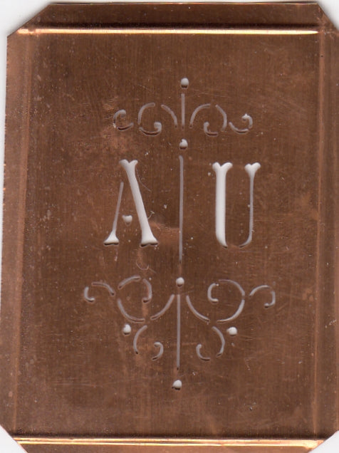 AU - Besonders hübsche alte Monogrammschablone