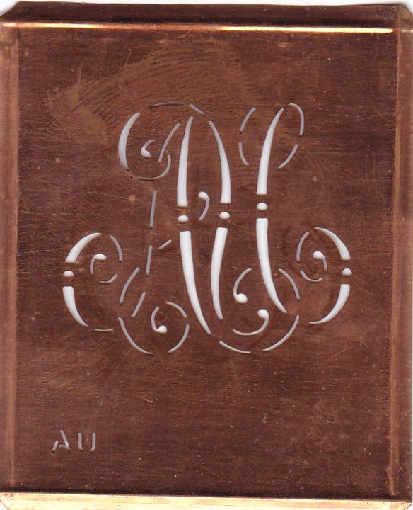 AU - Alte verschlungene Monogramm Stick Schablone