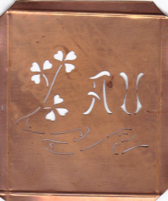 AU - Außergewöhnliche alte Monogrammschablone
