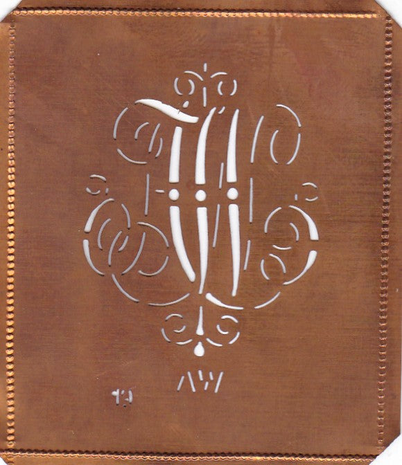 AW - Alte verschlungene zarte Stickschablone