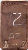 AZ - Kleine Monogramm-Schablone in Jugendstil-Schrift