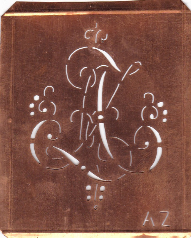 WA - Hübsche alte verschnörkelte Monogrammschablone