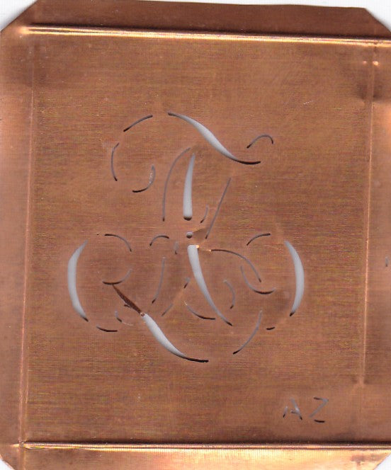 AZ - Alte Monogramm Schablone zum Sticken und vieles mehr
