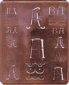 BA - Uralte Monogrammschablone aus Kupferblech