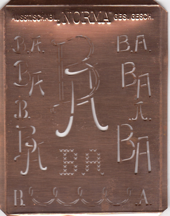 BA - Hübsche alte Monogrammschablone