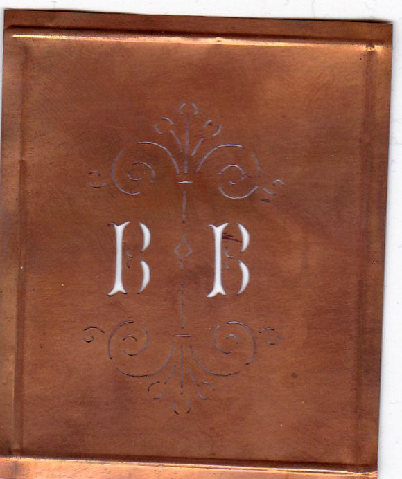 BB - Besonders hübsche alte Monogrammschablone