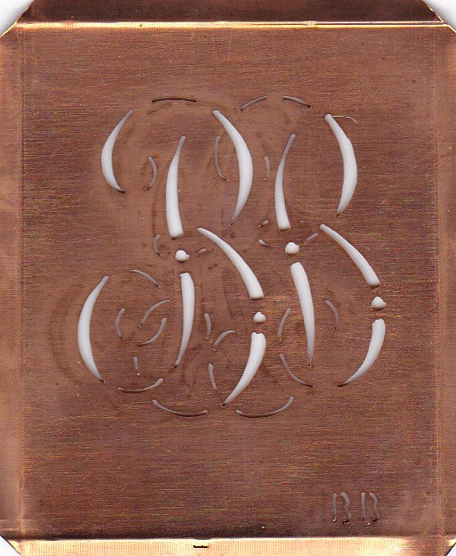 BB - Alte Monogramm Schablone zum Sticken