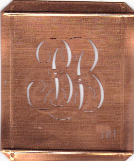 BB - Alte Monogramm Schablone zum Sticken und vieles mehr