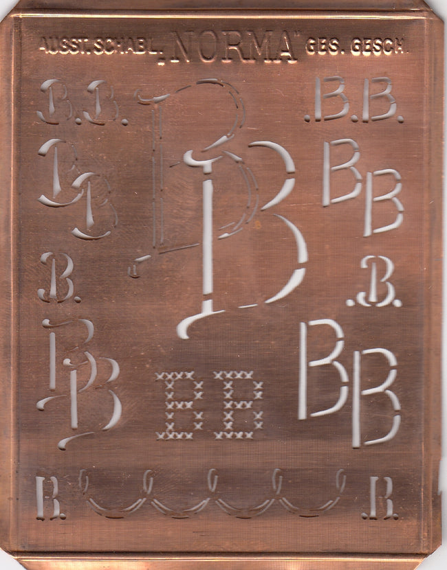 BB - Hübsche alte Monogrammschablone