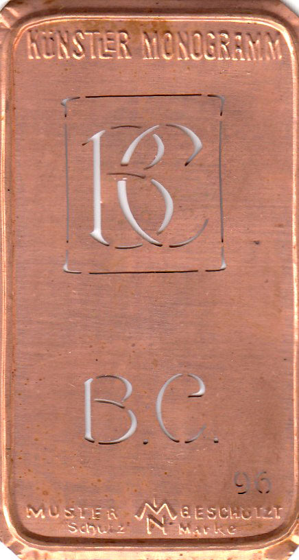 BC - Alte Jugendstil Stickschablone - Medaillon-Design