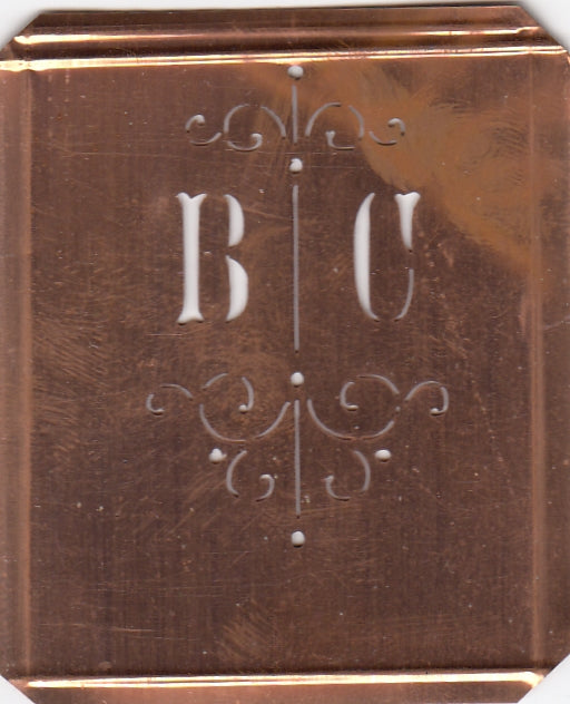 BC - Besonders hübsche alte Monogrammschablone